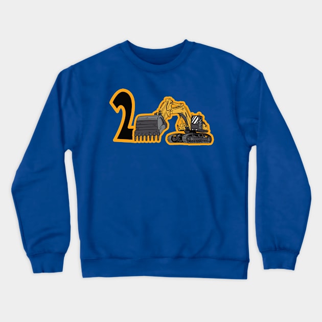 2st Birthday Tshirt Excavator Birthday Crewneck Sweatshirt by Ebnerprints